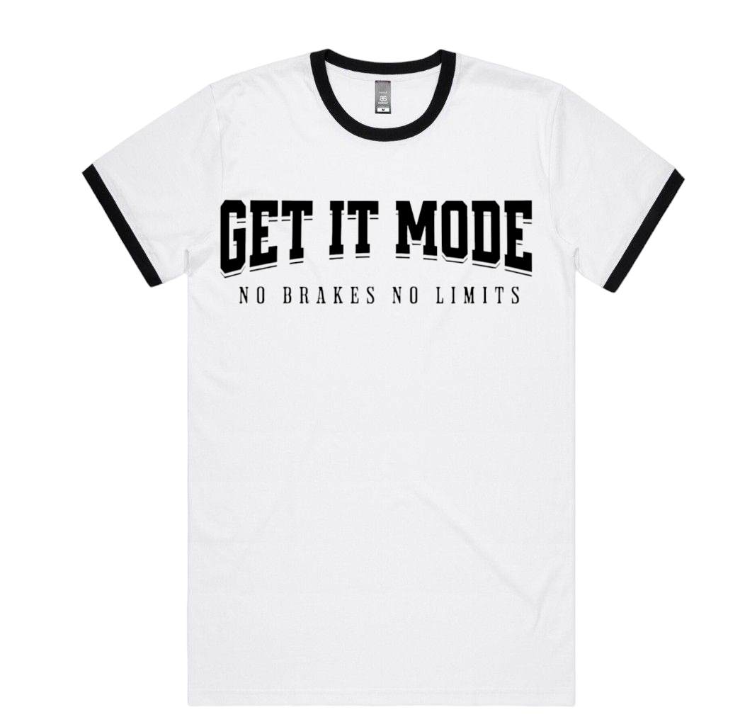 Get It Mode Ringer Tee Black and white