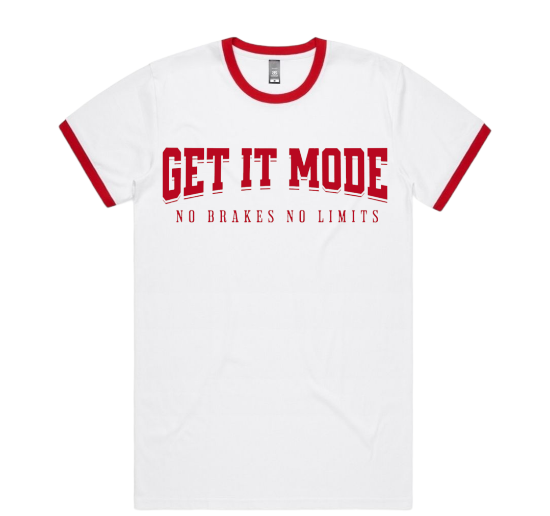 Get It Mode Ringer Tee Red and White