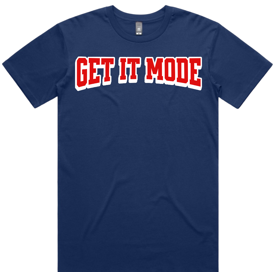 Get It Mode Brand Tee Navy Blue/ Red