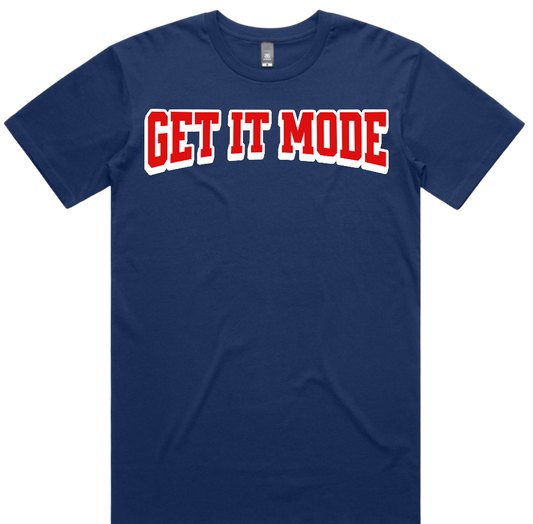 Get It Mode Brand Tee Navy Blue/ Red