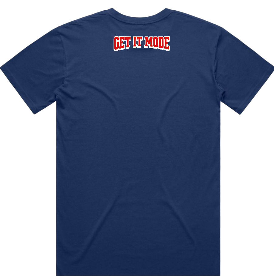 Get It Mode Brand Tee Navy Blue/ Red