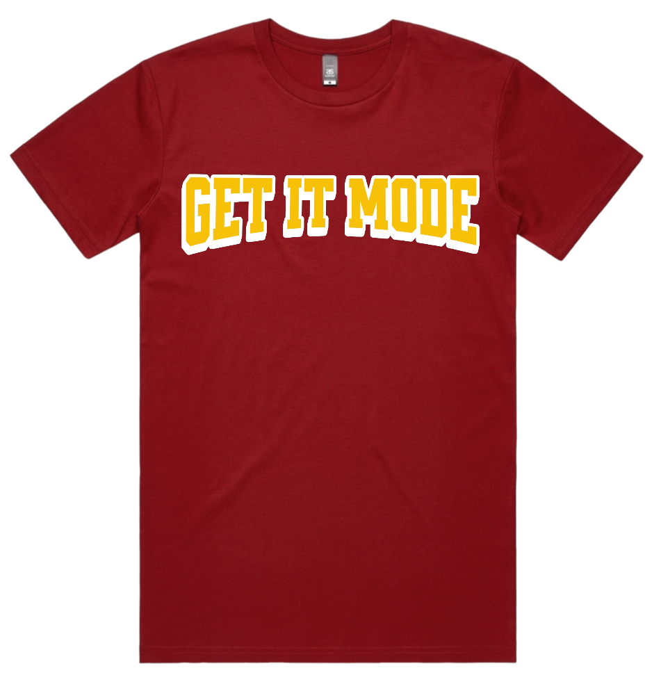 Get It Mode Brand Tee Cardinal/ Gold