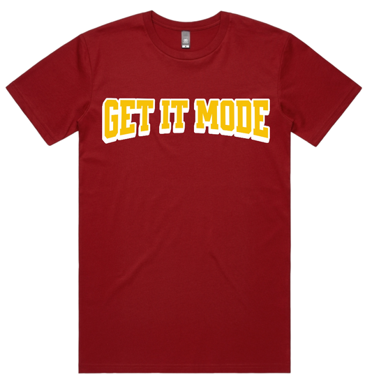 Get It Mode Brand Tee Cardinal/ Gold